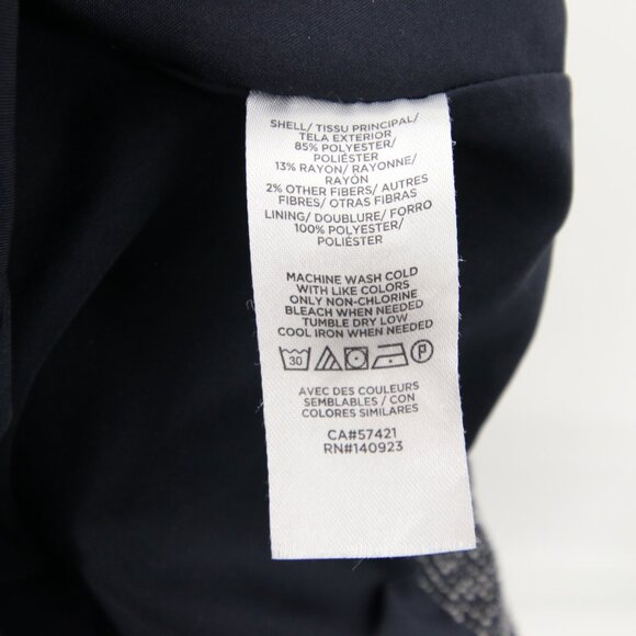 LOFT Skirt Blue White Tweed Textured Mini Pencil Lined Classic Professional 12 - Picture 7 of 9